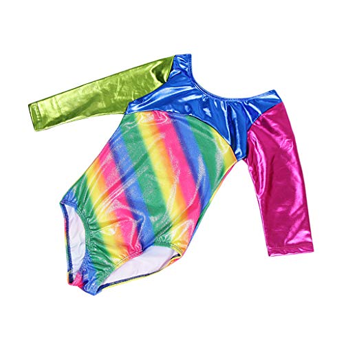 kowaku Macacão de Ginástica para Crianças, Meninas, Meninos, Dança, Manga Comprida, Brilhante, Top 4