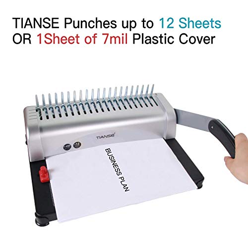 Binding Machine, 21-Holes, 450 Sheets, Comb Binding Machine with Starter Kit 100 PCS 3/8'' Comb Binding Spines, Comb Binding Machine Perfect for Letter Size, A4, A5 or Smaller Sizes Office Documents