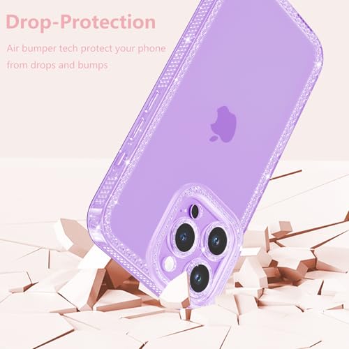 Coque silicone iPhone 15 Pro Max transparente protection paillette violette - 5