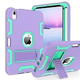 BENTOBEN iPad Mini 6 Case 2021, iPad Mini 6th Generation Case with Pencil Holder, 3 in 1 Heavy Duty Rugged Shockproof Stand Protective Cover Girl Women Boy for iPad Mini 6, Purple/Green