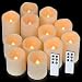 Pensar Indoor Outdoor Waterproof Candles Flameless Candles Set of 12(D 3″ H 3″ 4″ 5″) Battery Operated Led Candles(Battery Not Included)