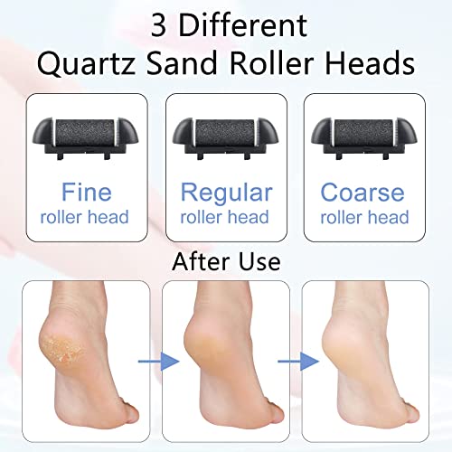 Electric Callus Remover For Feet, Rechargeable Foot File Pedicure Tools,12 In 1 Pedicure Kit For Cracked Heels Calluses Dead Skin,Pedi Foot Scrubber With 3 Roller Heads,2 Speed,Battery Display #TOP3