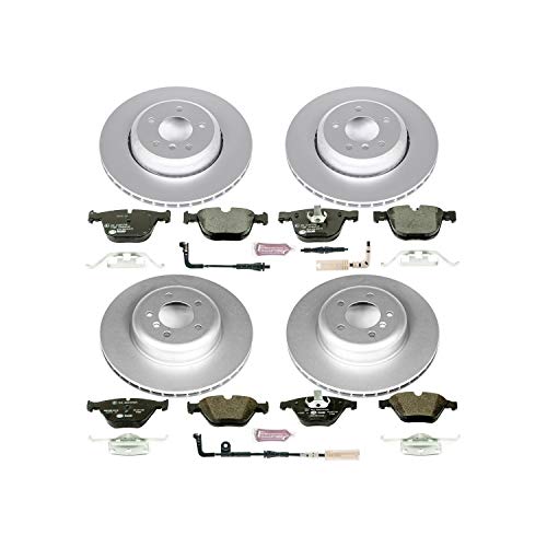 Image of PowerStop Euro-Stop Fully Coated Front and Rear Brake Kit For BMW 535i 2008-10 |545i 2004-05 |550i 2006-10 |645Ci 2004-05 |650i 2006-10 - ECE-R90 Certified Brake Pads + Disc Rotor Upgrade, ESK2877