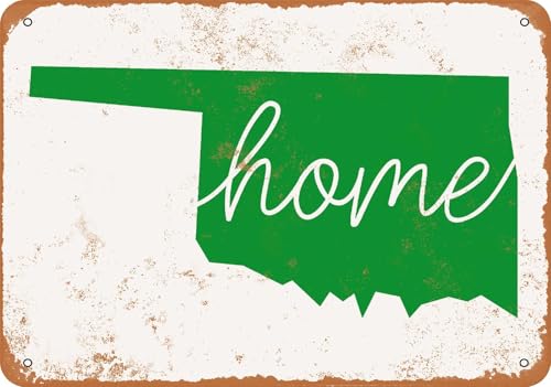 Metal Sign - Home Oklahoma - Vintage Look home decor