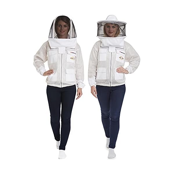 Natural Apiary® Zephyros Protect® Imker-Jacke – Weiß – Medium – (einteilig) – klarer Sicht-Zaunschleier – hält frisch… – Bild 7