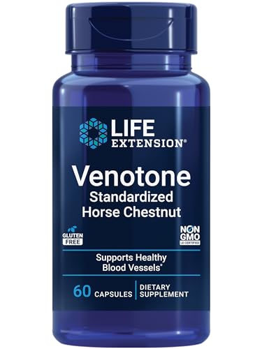 Life Extension Venotone Standardized Horse Chestnut Promotes Healthy Fluid Balance Gluten-Free Non-GMO 60 Capsules