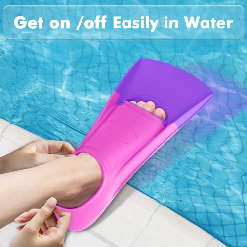 Image of Gintenco Swim Fins, Swim Training Fins for Snorkeling Swimming Diving, Travel Size Flippers with Bag，Floating Fins for Adults Men Women Kids