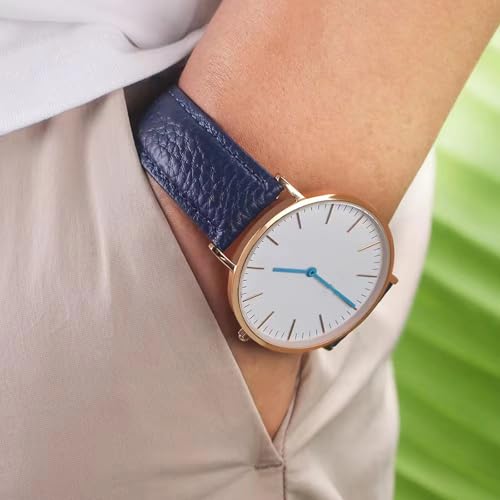 Image of Genuine Leather Watch Band Hand-Stitched Texture Padded Italian Leather Strap Quick Release 12mm 13mm 14mm 15mm 16mm 17mm 18mm 19mm 20mm 21mm 22mm 23mm 24mm Replacement Band for Women Men