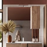  Indomita Specchio Bagno con pensile e Lampada LED Salemi 80x110h Colore Rovere mercure