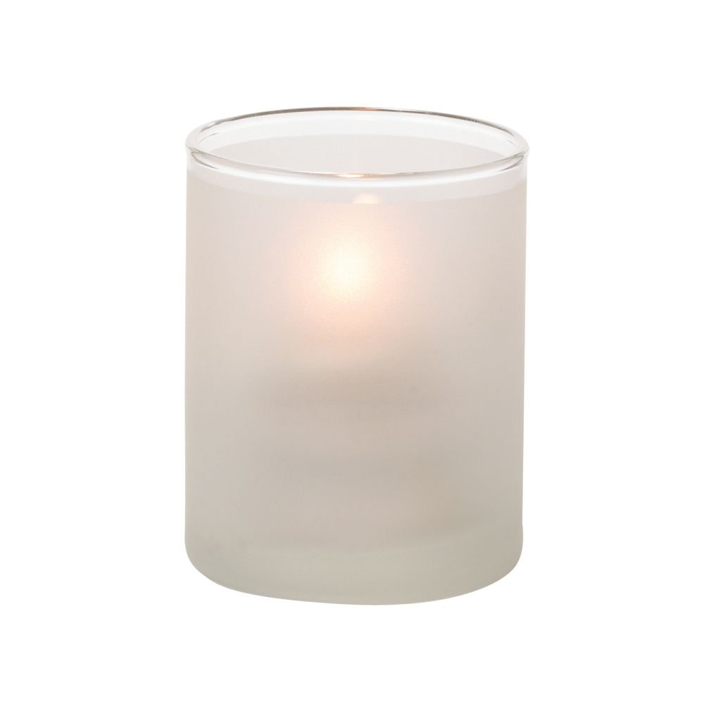 Satin Crystal Cylinder Tealight Glass Lamp by Hollowick – Model 5176SC