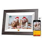 KODAK Cornice Digitale WiFi Cornice Foto Digitale, 7 Pollici HD IPS Touchscreen, Legno Cornici Elettronica con 32GB di Memoria, Portafoto Digitale Condivisione di Foto/Video via APP o Cavo di USB C