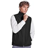 KINKIES Chaleco softshell compuesto de 2 capas con cremallera invertida a tono, protector de barbilla y tirador. Forro interior en tejido polar (FR/ES, Letras, S, Regular, Regular, Negro)