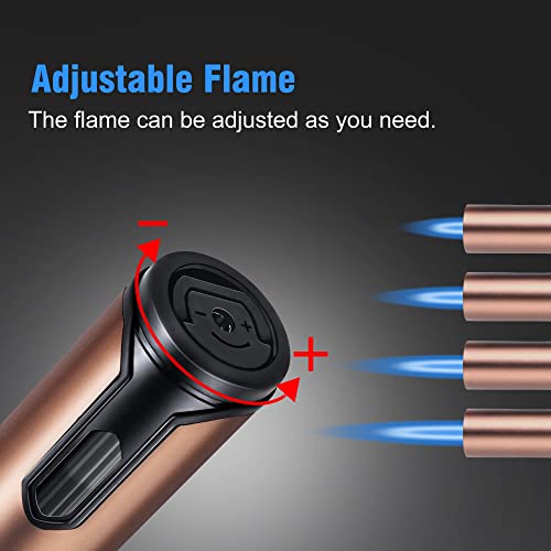 Ieik Butane Torch Lighter 2 Pack Refillable Torch Lighter Adjustable Jet Flame Butane Lighter Long Pen Lighter For Bbq Stove Grill Candle Camping 6-Inch (Gas Not Included) #TOP2