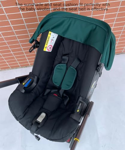 Image of Stroller Accessory Washing Kit Textile Set, Colorful Canopy & Water Resistance Soft Cushion Compatible with DOONA CAR SEAT Strollers (Olive Green)