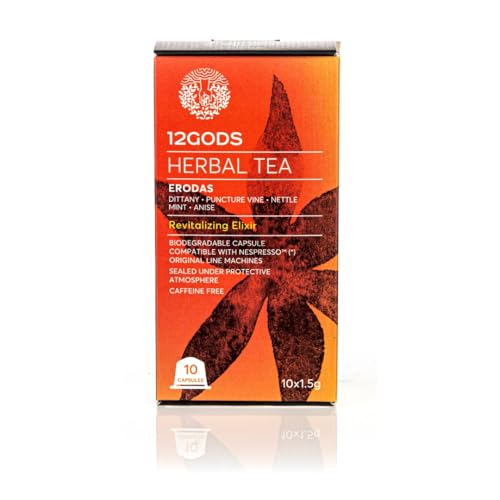 12Gods Erodas Kräutertee Kapseln – Diptam, Erd-Burzeldorn, Brennnessel, Minze & Anis | 20 Nespresso® kompatible Kapseln (2er Pack) | Koffeinfrei, Ohne künstliche Farbstoffe 12Gods Erodas Kräutertee Kapseln – Diptam, Erd-Burzeldorn, Brennnessel, Minze & Anis | 20 Nespresso® kompatible Kapseln (2er Pack) | Koffeinfrei, Ohne künstliche Farbstoffe
