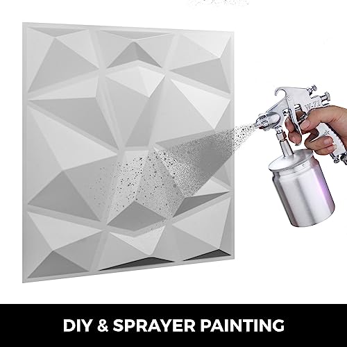 Azulejos de pared autoadhesivos 3D de fácil instalación, 13 piezas en PVC blanco 7