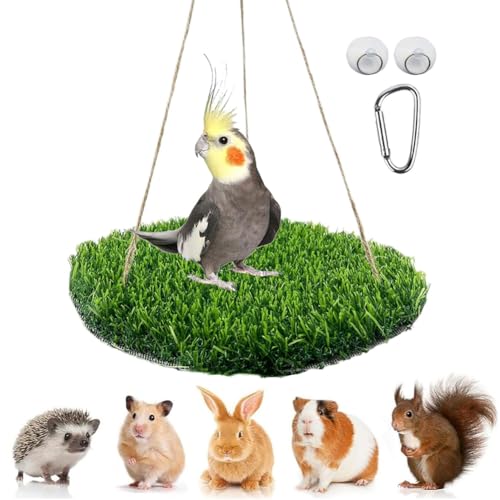 Rede de brinquedos para pássaros, cama pendurada, portátil, almofada de grama, para escalada, para r