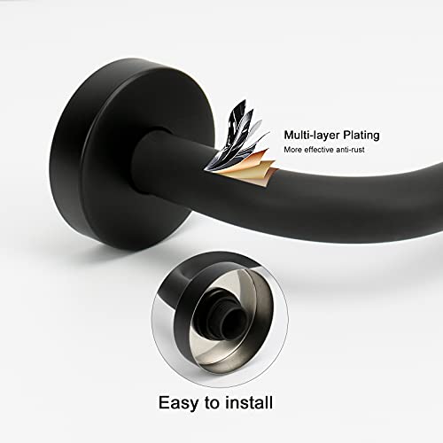 Nearmoon S Shaped Shower Head Riser Pipe, Shower Head Extender Arm With Flange, Standard 1/2" Connection- Bathroom Accessory, 12 Inch (1 Pack, Matte Black) #TOP3