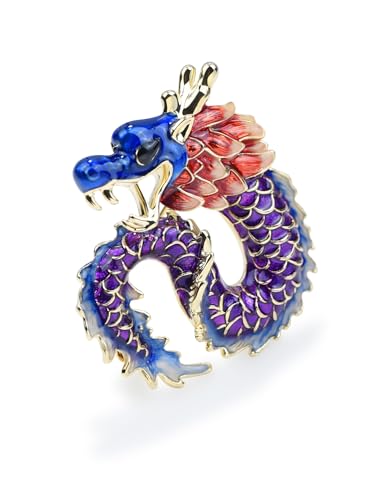 Image of Vintage Crystal Dragon Brooch Lapel Pin Decorative Safety pins for Clothing Rhinestone Animal Brooch Jewelry