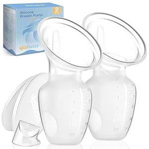 2 Sets Manual Breast Pump for Breastfeeding Essentials,Colostrum Collector with Spill Free Valve,Cap,Silicone,Clear,4oz