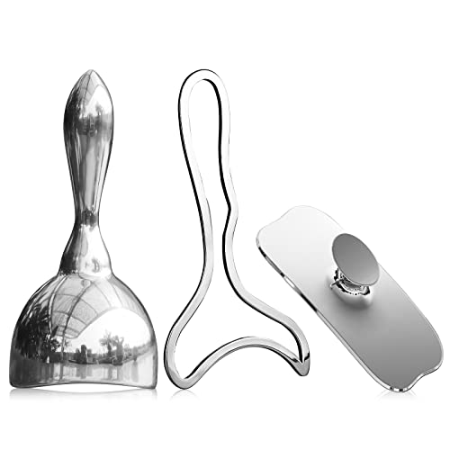 ONUEMP 3-in-1 Stainless Steel Therapy Massage Tool, Gua Sha Paddle & Swedish Cup & Mushroom Massager, Maderoterapia Kit Colombiana for Lymphatic Drainage, Cellulite Remover, Body Sculpting