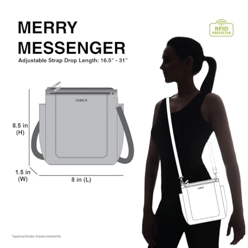 Image of CHALA Merry Messenger RFID Protected Women Faux Leather Shoulder Purse with Adjustable Crossbody Strap | RFID Protected