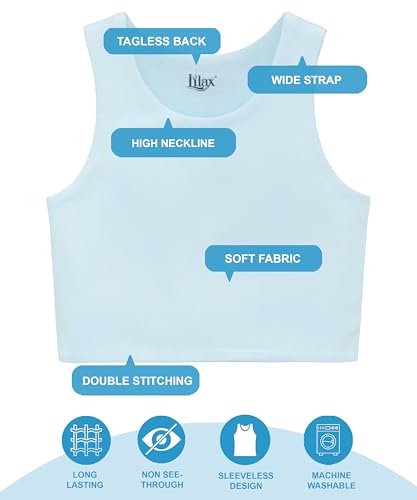 Image of Lilax Girls' Double Lined Sleeveless Basic Crop Tank Top