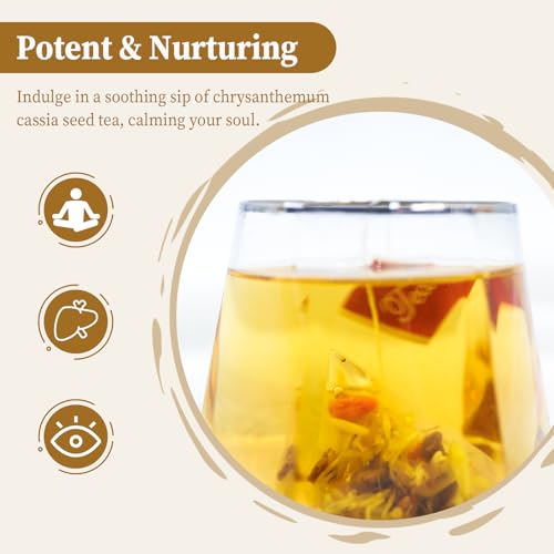 FullChea - Chrysanthemum Cassia Seed Tea, 30 Teabags, 5g/bag - Burdock Root, Goji Berries, Osmanthus, Honeysuckle Combination Herbal Tea - Image 4