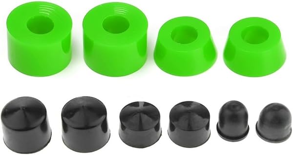 Skateboard Truck Rebuild Kit Compatible with Longboard Carts, PU Bushings, Washers, Pivot Cups, Shock Absorbers for Effective Skateboard Maintenance (Green) - 1