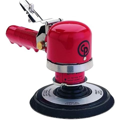 Chicago Pneumatic CP870 - Air Random/Rotary Sander Tool, Home Improvement, Woodworking Tools, Rust Removal, Polisher, Sanding Tool, Rotary Tool, Non-Vacuum, PSA, 6 Inch (150 mm), 10000 RPM, Red Cover
