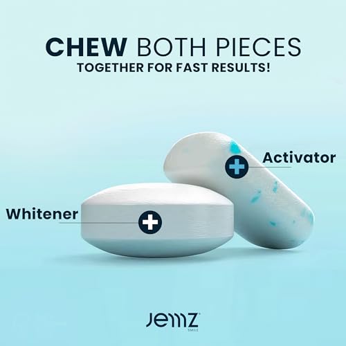Image of Jemz Smile Chewable Teeth Whitening Kit - 16 Treatments, Teeth Whitening Gum for Sensitive Teeth Enamel, Tooth Whitening Without Sensitivity