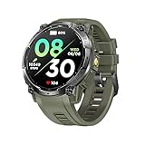 Military Smart Watch for Men with GPS, 1.43" AMOLED Bluetooth Call Smartwatch with LED Flashlight, Rugged Smart Watches for Android iOS, 3ATM Waterproof Fitness Watch with Sleep Tracking (Black)