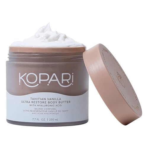 Kopari Ultra Restore Body Butter, Whipped Lightweight Formula, Hyaluronic Acid & Mango Butter, Deep Long-Lasting Moisture, Tahitian Vanilla 7.7 oz