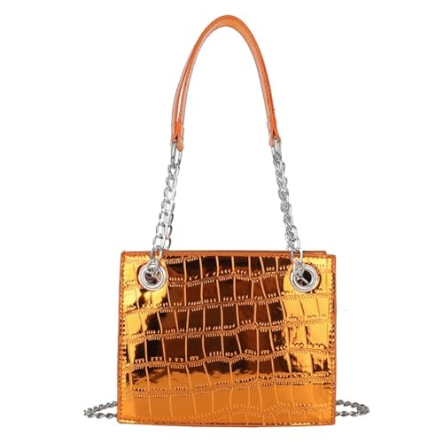 Sac à main en crocodile rigide avec chaîne anti-déformation