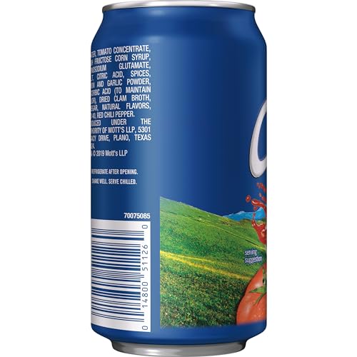 Clamato Original Tomato Cocktail, 11.5 fl oz can (Pack of 24), Flavored With Tomato Juice & Spices, Perfect Mixer for the Authentic Michelada, Bloody Mary Drinks, and Seafood Cocktail