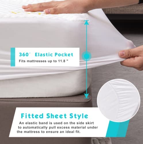 Liphontcta Queen Size Luxury Mattress Protector Encasement Cover 100% Bamboo Waterproof Protector Ultra Soft Breathable Washable (1, Queen) #TOP5