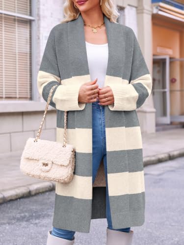 Image of Saodimallsu Womens Long Cardigan Sweaters Chunky Open Front Oversized Slouchy Knit Fall Trendy Coatigan Jackets
