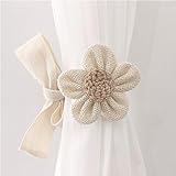 🌷Floral Vorhang Clips sind aus hochwertigem Baumwoll-Leinen-Garn, böhmischen Stil dekorative Vorhang Krawatten sind sehr schön und zart, geeignet für die Dekoration Schlafzimmer Wohnzimmer Vorhänge.