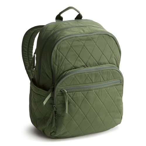 Image of Vera Bradley Women's Performance Twill Large Bancroft Backpack, Bronze Green, One Size