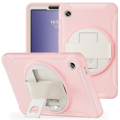 Étui Samsung Galaxy Tab A9 8,7 coque antichoc rose avec dragonne