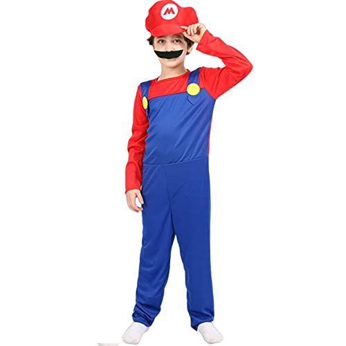 Costumes Super Mario Luigi, costumes adultes et enfants, jeu de rôle en couple, costumes comprenant chapeaux et barbes
