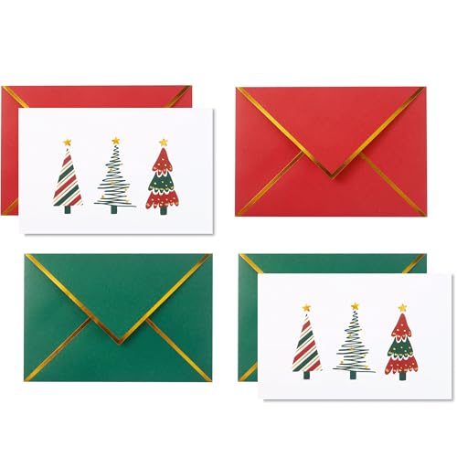 Winoo Design Heavy Duty Merry Christmas Cards Boxed with Envelopes - 20 PK - 4x6 Inches Assorted Christmas Cards with Envelopes Holiday Bulk Xmas Greeting Cards Cute