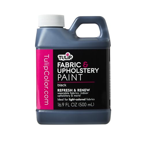 Tulip Fabric & Upholstery Paint Black 16.9 fl. oz. - Permanent Fabric Paint for Furniture Clothing & Home Decor