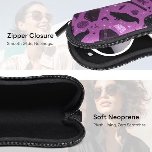 Image of Sunglasses Case with Belt Clip, Ultra Light Neoprene Zipper Soft Padded Glasses Case for Women Men