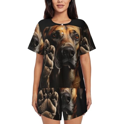 Ensemble court deux pièces vêtement d'intérieur short doux femme motif Patte