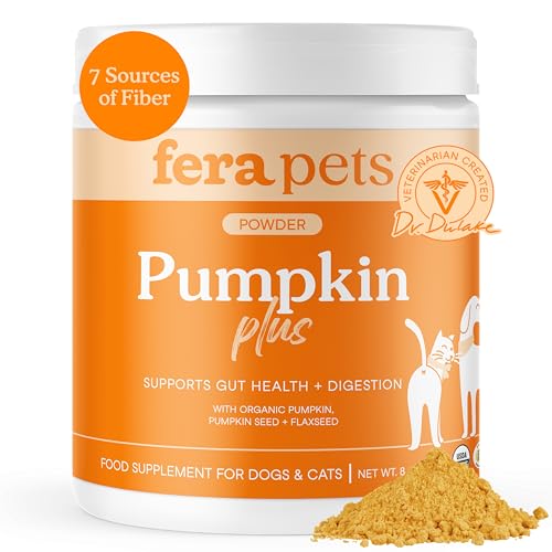 Fera Pets Cat & Dog Pumpkin Plus - Fiber Supplement - USDA Organic - Supports Gut & Digestive Health...