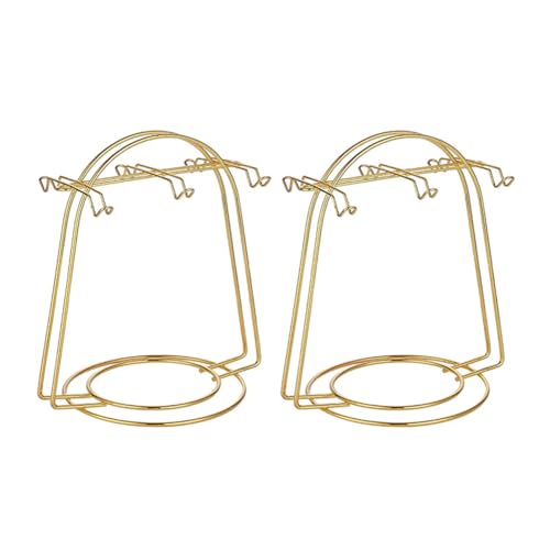 EUBUY Coffee Mug Holder, Home Storage Mug Hooks Stainless Steel Wire Rack Display, Metal Stand for Coffee Cups and Saucers for Kitchen Counter and Tea Party