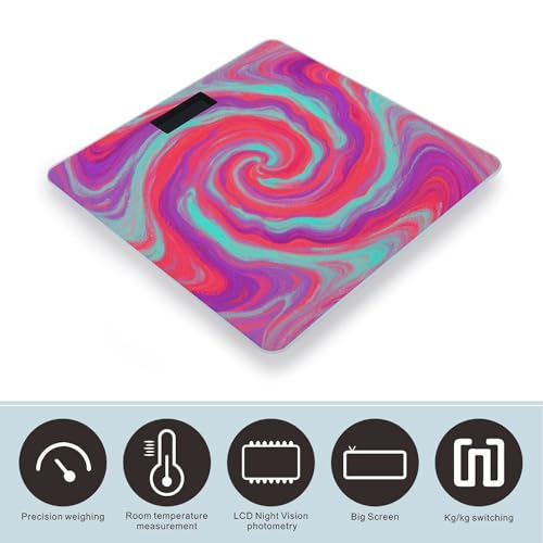 Báscula digital para baño con vidrio templado y pantalla LED miniatura 3