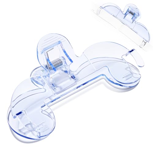 Transparent Book Page Holder for Reading: Large Book Clips to Hold Book Open - Page Holder Clip for Fixing Music Book, Page Marker for Teaching, Cooking (Light Blue)