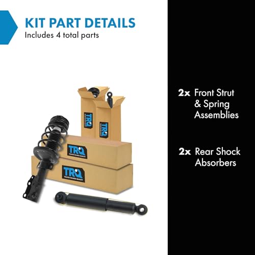 Image of TRQ Front and Rear Complete Strut Assembly & Shock Absorber Kit Complete Strut & Coil Spring Assembly Compatible with 2003-2007 Saturn Ion